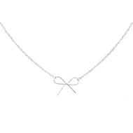Collier délicat pendantif Grand noeud argent 925
