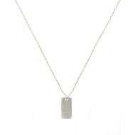 Collier délicat médaille rectangle  argent 925