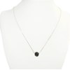 Collier orné de perles d'Agate noire argent 925 - vue V2