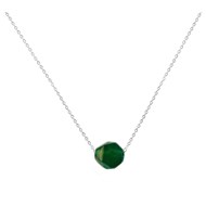 Collier orné de perles d'Agate verte argent 925