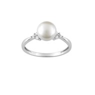 Bague perle femme - Oxyde de zirconium - Argent 925