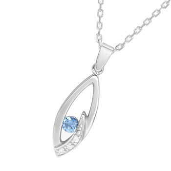 Vrouwenketting - Zirkoniumoxide - Zilver 925 - Lengte: 42 cm