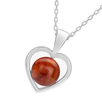 Vrouwenketting - Amber - Zilver 925 - Lengte: 42 cm