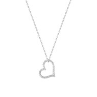 Collier coeur Femme - Argent 925 - Longueur : 42 cm