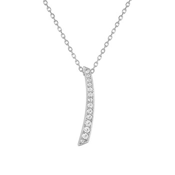 Vrouwenketting - Zirkoniumoxide - Zilver 925 - Lengte: 42 cm