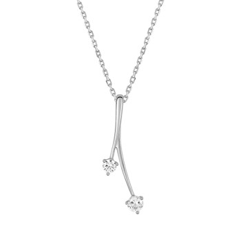 Vrouwenketting - Zirkoniumoxide - Zilver 925 - Lengte: 42 cm