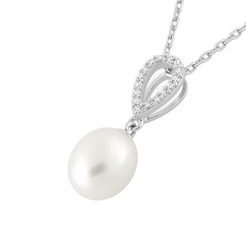 Vrouwenketting - Zirkoniumoxide - Zilver 925 - Lengte: 42 cm