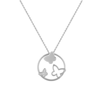 Vrouwenketting - Zirkoniumoxide - Zilver 925 - Lengte: 42 cm