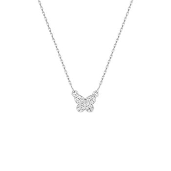 Women's butterfly necklace - Silver 925 - Length: 42 cm