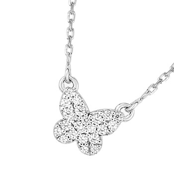 Women's butterfly necklace - Silver 925 - Length: 42 cm