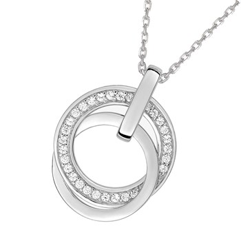 Vrouwenketting - Zirkoniumoxide - Zilver 925 - Lengte: 42 cm