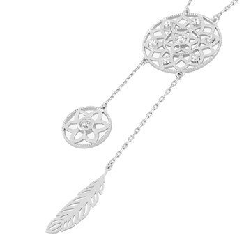 Vrouwenketting - Zirkoniumoxide - Zilver 925 - Lengte: 42 cm