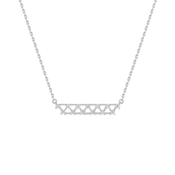 Vrouwenketting - Zirkoniumoxide - Zilver 925 - Lengte: 42 cm