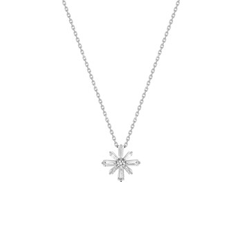 Vrouwenketting - Zirkoniumoxide - Zilver 925 - Lengte: 42 cm