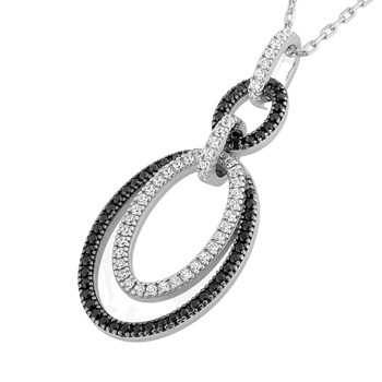 Vrouwenketting - Zirkoniumoxide - Zilver 925 - Lengte: 42 cm