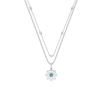 Vrouwenketting - turkoois - 925 Sterling Zilver - Lengte: 42 cm