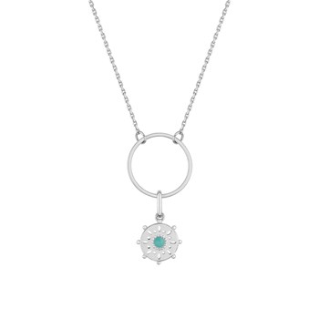 Vrouwenketting - turkoois - 925 Sterling Zilver - Lengte: 42 cm