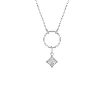 Vrouwenketting - Zirkoniumoxide - Zilver 925 - Lengte: 42 cm