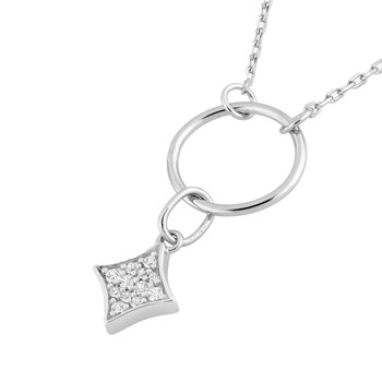 Vrouwenketting - Zirkoniumoxide - Zilver 925 - Lengte: 42 cm