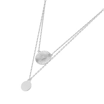 Vrouwenketting - Zirkoniumoxide - Zilver 925 - Lengte: 42 cm