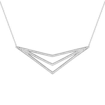 Vrouwenketting - Zirkoniumoxide - Zilver 925 - Lengte: 42 cm