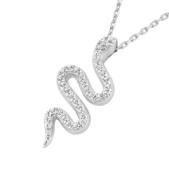 Vrouwenketting - Zirkoniumoxide - Zilver 925 - Lengte: 42 cm