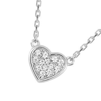 Vrouwenketting - Zirkoniumoxide - Zilver 925 - Lengte: 42 cm