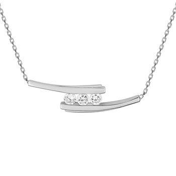 Vrouwenketting - Zirkoniumoxide - Zilver 925 - Lengte: 42 cm