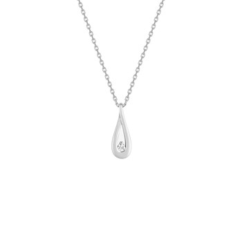 Vrouwenketting - Zirkoniumoxide - Zilver 925 - Lengte: 42 cm