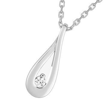 Vrouwenketting - Zirkoniumoxide - Zilver 925 - Lengte: 42 cm