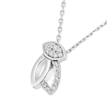 Vrouwenketting - Zirkoniumoxide - Zilver 925 - Lengte: 42 cm