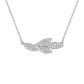 Vrouwenketting - Zirkoniumoxide - Zilver 925 - Lengte: 42 cm