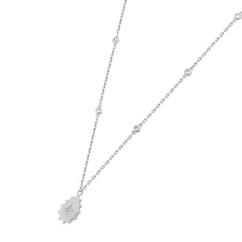 Vrouwenketting - Zirkoniumoxide - Zilver 925 - Lengte: 42 cm