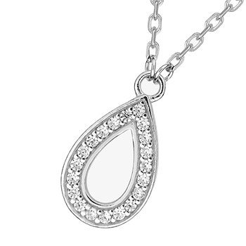 Vrouwenketting - Zirkoniumoxide - Zilver 925 - Lengte: 42 cm