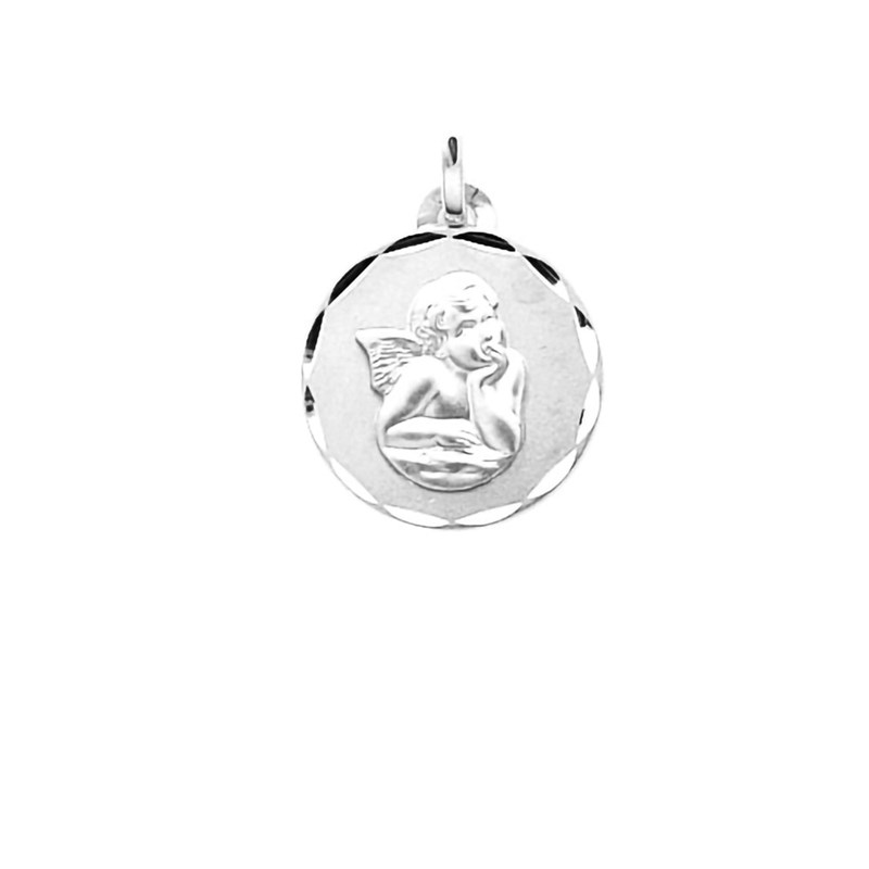 Médaille - Argent 925 - Ange - Diamètre : 15mm