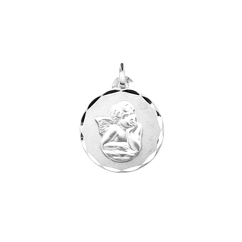 Médaille - Argent 925 - Ange - Diamètre : 15mm