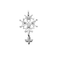 Pendentif mixte - Argent 925 - Croix de Huguenote