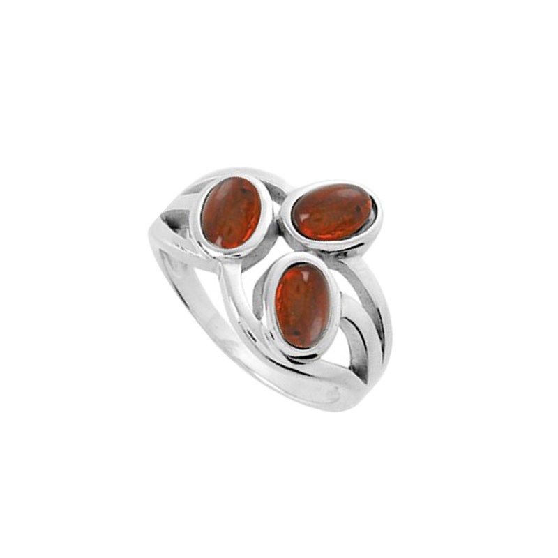 Bague femme - Ambre - Argent 925 - vue 2