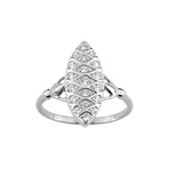 Bague femme - Marquise - Oxyde de zirconium - Argent 925