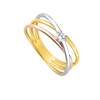 Bague Femme - 3 ors - Oxyde de zirconium - Or 9 Carats - vue V2