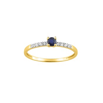 Bague Femme - Saphir - Oxyde de zirconium - Or 9 Carats