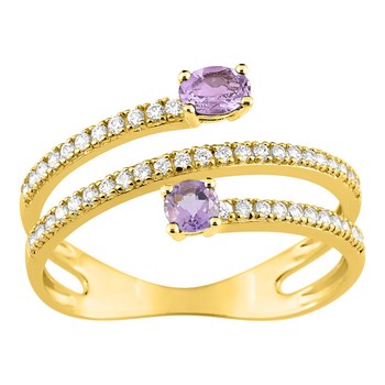 Bague Femme - Améthyste - Or 9 Carats