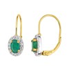 Boucles d'oreilles femme - oxyde de zirconium - Or 9 Carats - Emeraude - vue V1