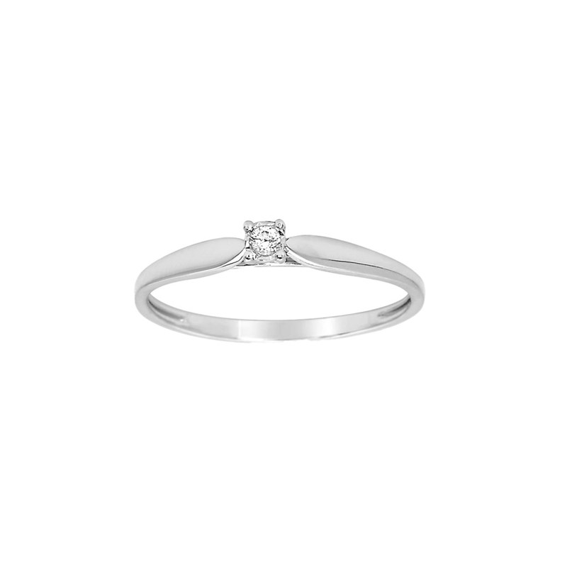 Bague Femme - Or 9 Carats - Diamant 0.03 Carats