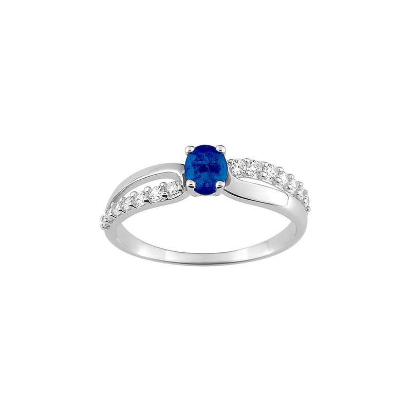 Bague Femme - Saphir - Oxyde de zirconium - Or 9 Carats