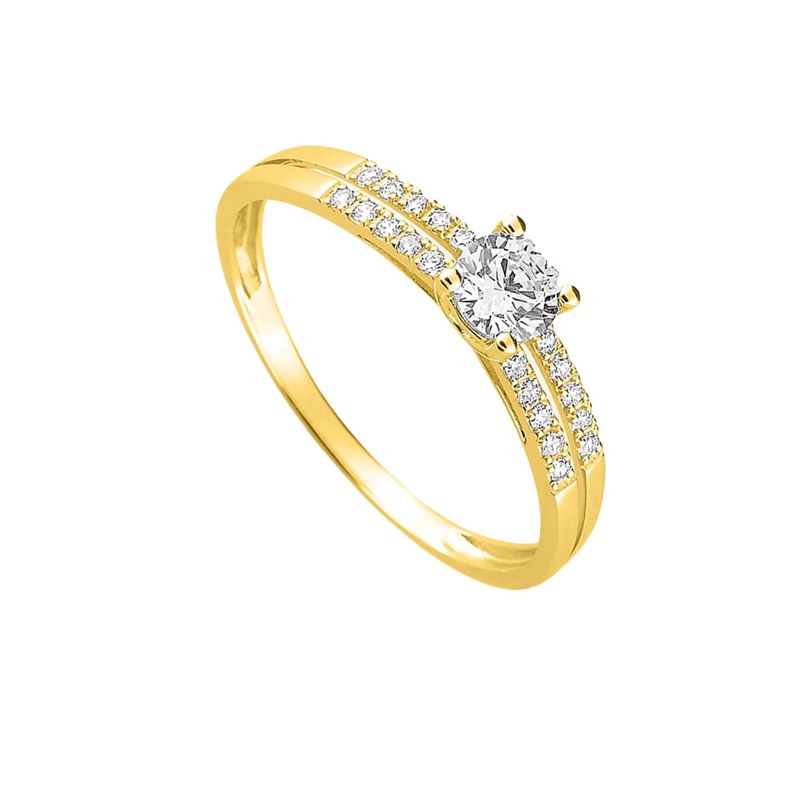 Bague Femme - Oxyde de zirconium - Or 9 Carats - vue 2