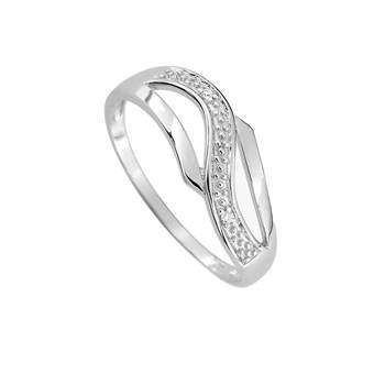 Ladies Ring - Gold 9 Carats - Diamond 0,01 Carats