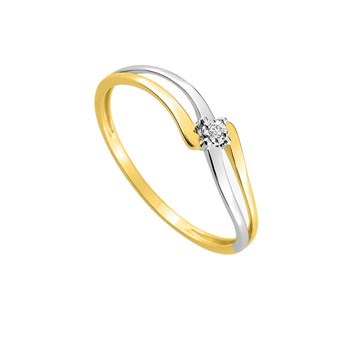 Ladies Ring - Gold 9 Carats - Diamond 0,006 Carats