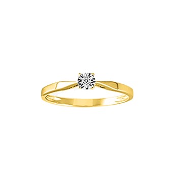 Ladies Ring - Gold 9 Carats - Diamond 0,02 Carats