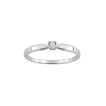 Ladies Ring - Gold 9 Carats - Diamond 0,02 Carats